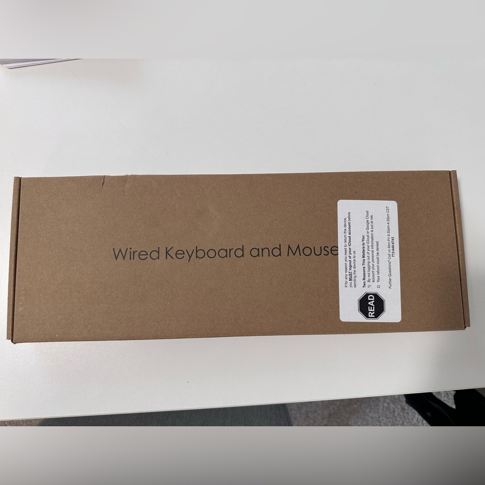 Compact White Wired Keyboard and Mouse Set - Picture 2 of 2